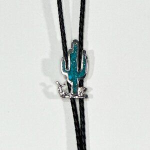 Southwest‎ Bolo Cactus Faux Silver Turquoise